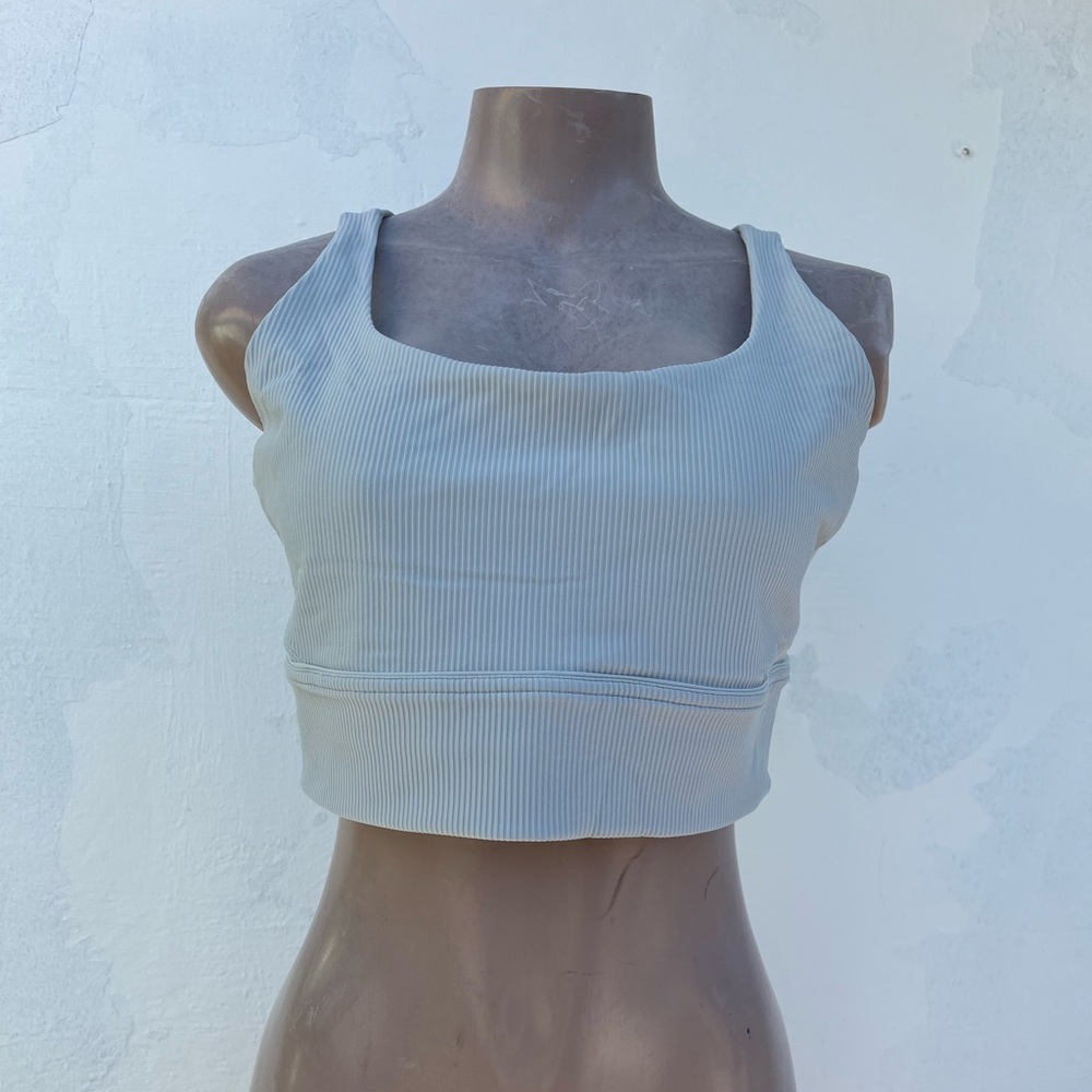 lululemon athletica Ribbed Square-Neck Crop Tank - Light Gray